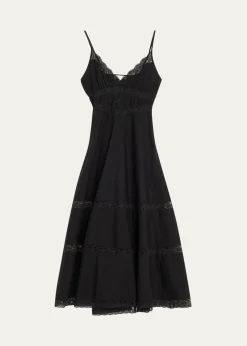 LoveShackFancyCatryn Lace-Trim Midi Dress