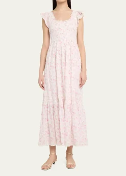 LoveShackFancyChessie Floral Maxi Dress