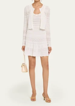 LoveShackFancyDarlena Fine Pointelle Knit Mini Dress