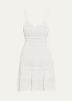 LoveShackFancyDarlena Fine Pointelle Knit Mini Dress