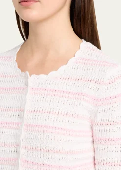 LoveShackFancyDessa Striped Crochet Cardigan