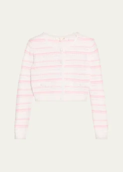 LoveShackFancyDessa Striped Crochet Cardigan