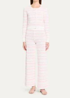 LoveShackFancyDessa Striped Crochet Cardigan