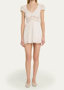 LoveShackFancyEdena Cotton Victorian Mini Dress