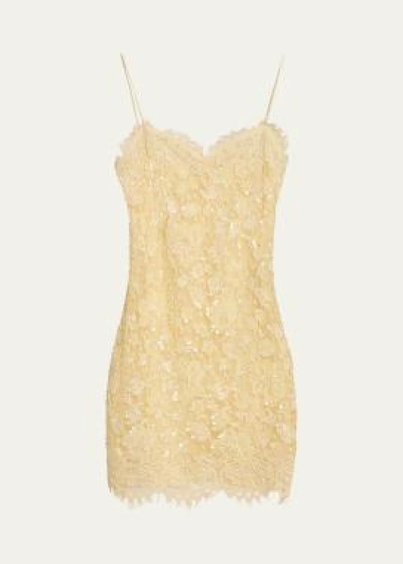 LoveShackFancyJetta Sequined Floral Lace Mini Dress
