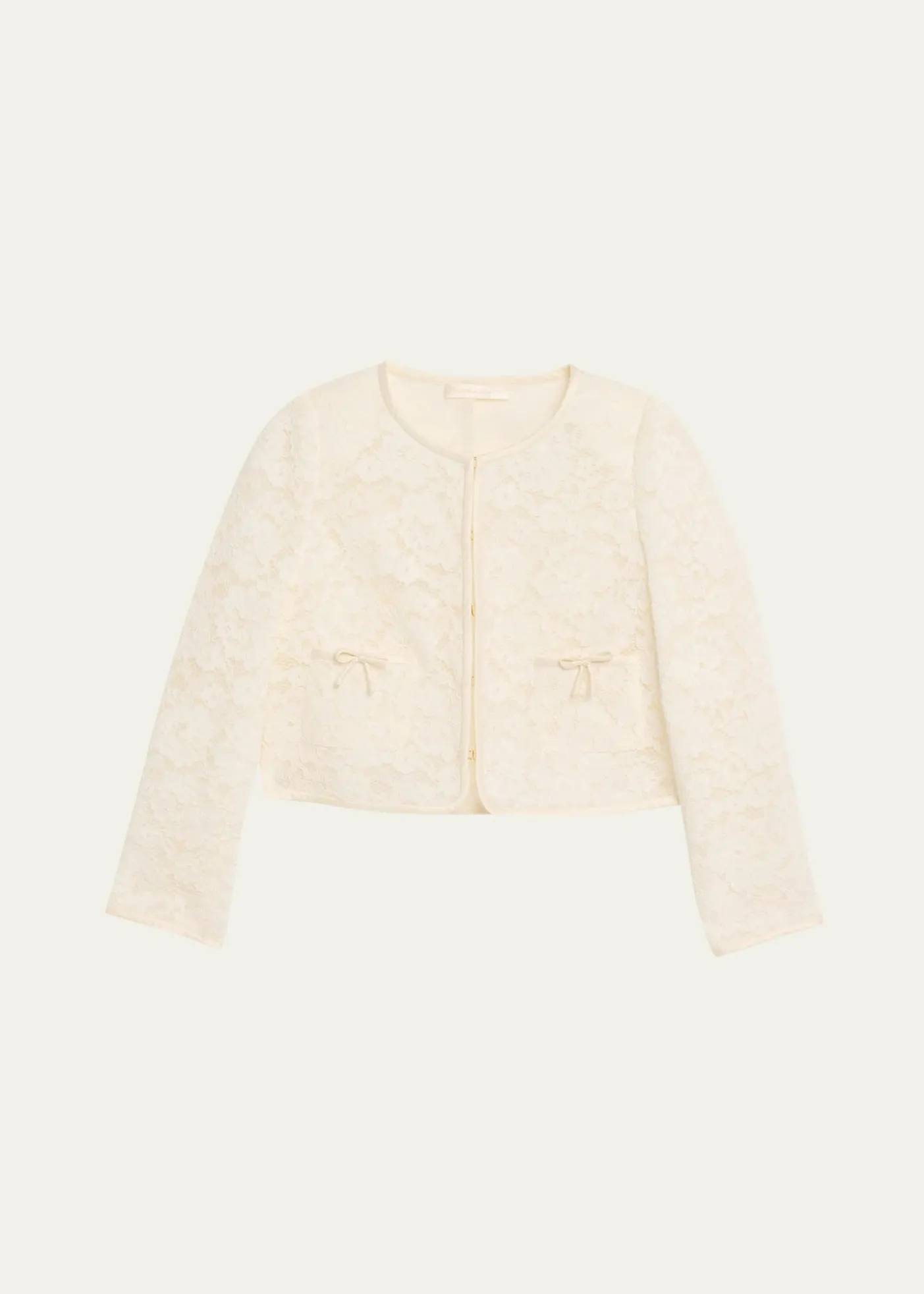 LoveShackFancyJunetta Floral Lace Cropped Jacket