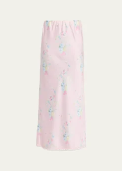 LoveShackFancyKalo Satin Maxi Skirt