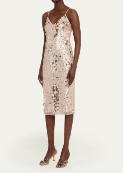 LoveShackFancyKayleen Sequined Midi Dress