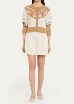 LoveShackFancyLeyah Wool-Blend Saddle Up Cardigan