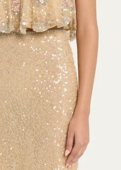LoveShackFancyLyndy Embellished Midi Skirt