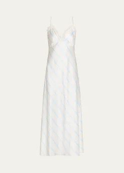 LoveShackFancyManuela Floral Satin Slip Dress