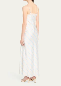 LoveShackFancyManuela Floral Satin Slip Dress