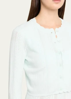 LoveShackFancyNadiya Pointelle-Knit Cardigan