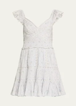 LoveShackFancyPresline Floral Mini Dress