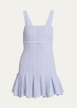 LoveShackFancyTabatha Pointelle Knit Mini Dress
