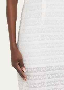LoveShackFancyVerna Lace Stripe Midi Dress
