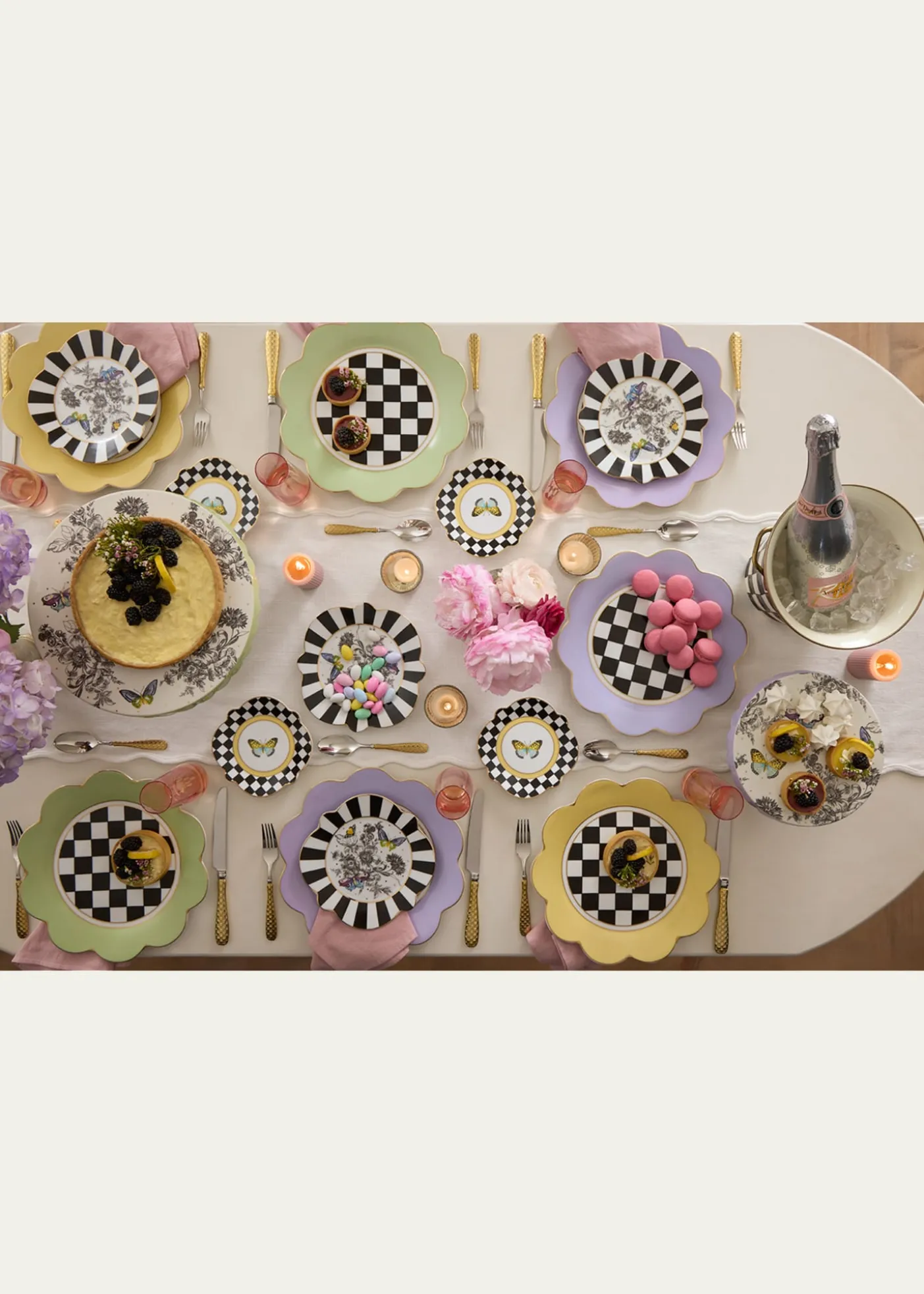 MacKenzie-ChildsButtercream Butterfly Toile Dinner Plate
