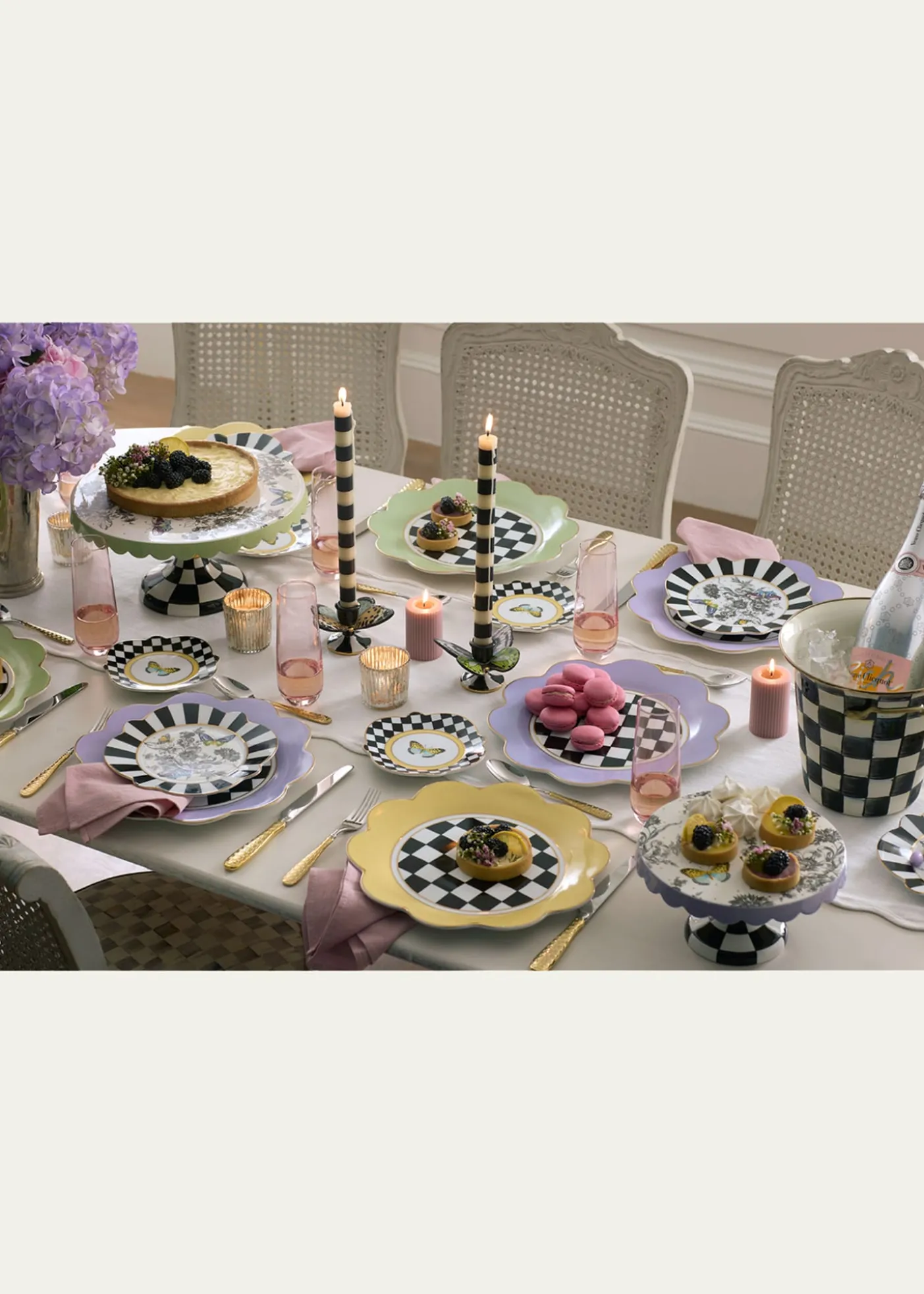 MacKenzie-ChildsButtercream Butterfly Toile Dinner Plate