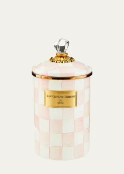 MacKenzie-ChildsRosy Check Enamel Canister, Large