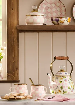 MacKenzie-ChildsRosy Check Enamel Squashed Pot