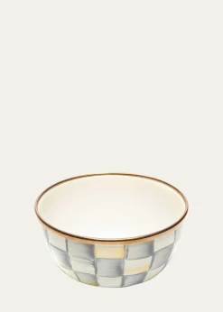 MacKenzie-Childs4.5" Sterling Check Enamel Pinch Bowl