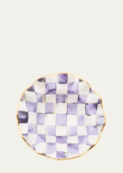 MacKenzie-ChildsViolet Check Fluted Ceramic Breakfast Bowl