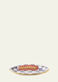 MacKenzie-ChildsViolet Check Football Plate