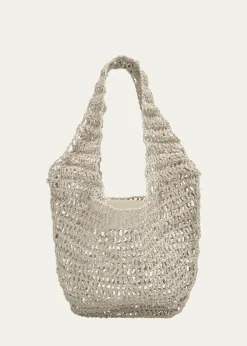 MaedenCrochet Market Shoulder Bag in Nappa Leather
