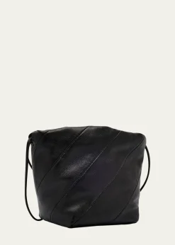 MaedenMiami Twisted Leather Drawstring Pouch Bag