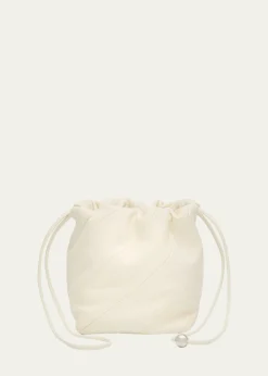 MaedenMiami Twisted Leather Drawstring Pouch Bag