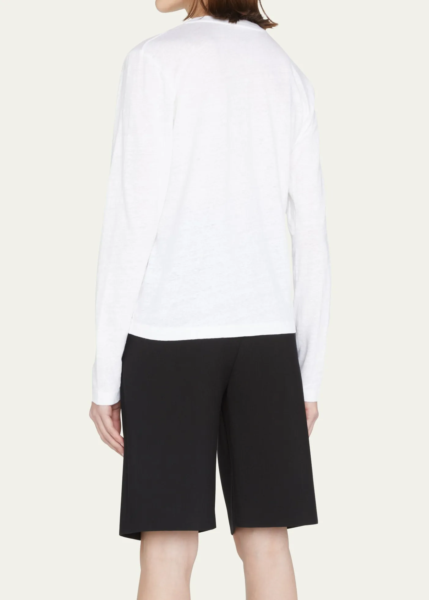 Majestic FilaturesV-Neck Button-Down Long-Sleeve Stretch-Linen Cardigan