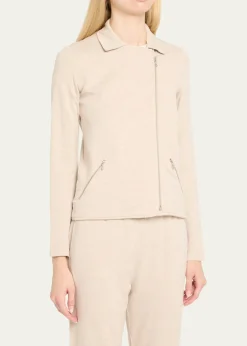 Majestic FilaturesZip-Front French Terry Moto Jacket