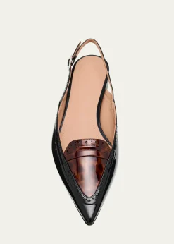 Malone SouliersLaurie Pointed-Toe Slingback Ballerina Flats