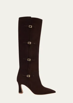 Malone SouliersNolan Suede Quad-Buckle Knee Boots