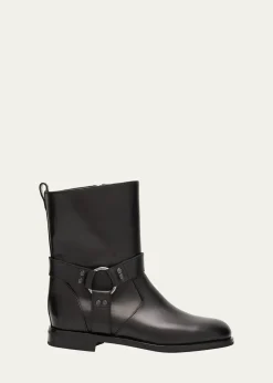 Manolo BlahnikCalica Leather Moto Ankle Booties