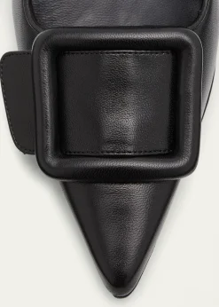 Manolo BlahnikMaysale Leather Buckle Kitten Pumps