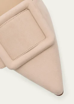 Manolo BlahnikMaysale Suede Buckle Ballerina Mules
