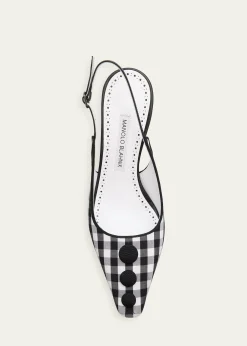 Manolo Blahnik90mm Alexa Gingham Slingback Pumps