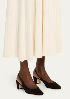 Manolo Blahnik50mm Allurasa Suede Slingback Pump