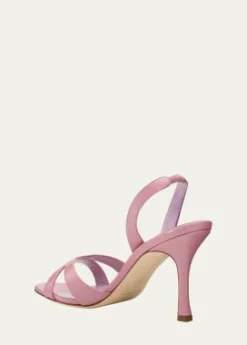 Manolo Blahnik90mm Callasli Crossover Leather Slingback Sandals