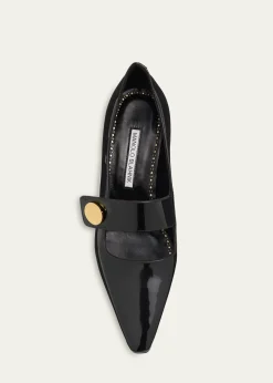 Manolo Blahnik50mm Dorian Patent Leather Mary Jane Pumps