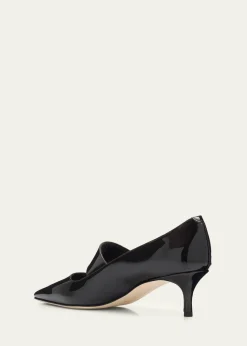 Manolo Blahnik50mm Dorian Patent Leather Mary Jane Pumps