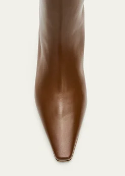 Manolo Blahnik50mm Leather Knee-High Low-Heel Boots