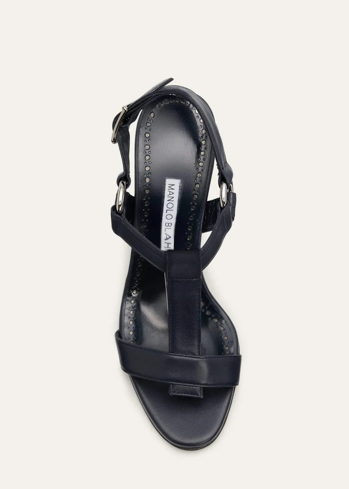 Manolo Blahnik90mm Miona Leather T-Bar Sandals