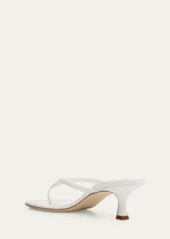 Manolo Blahnik50mm Paterno Leather Thong Sandals