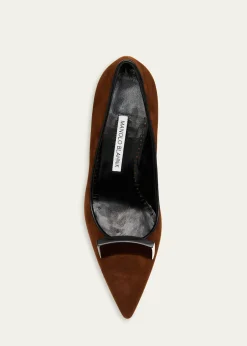Manolo Blahnik50mm Potoka Suede Pumps