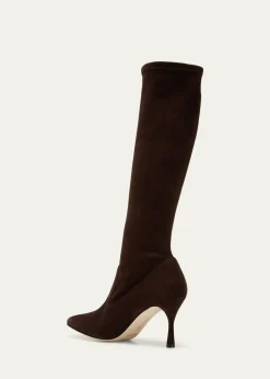 Manolo BlahnikPamfilo Suede Stiletto Tall Boots