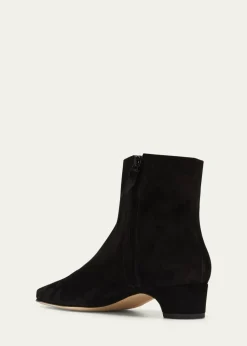 Manolo BlahnikTolarc Suede Zip Ankle Booties