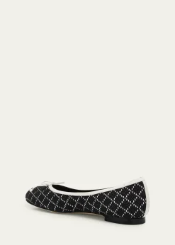Manolo BlahnikVerallim Raffia Ballerina Flats