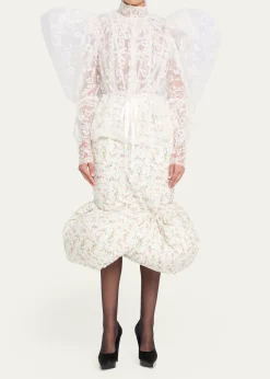 Marc Jacobs RunwayFloral Print Padded Bubble Hem Skirt
